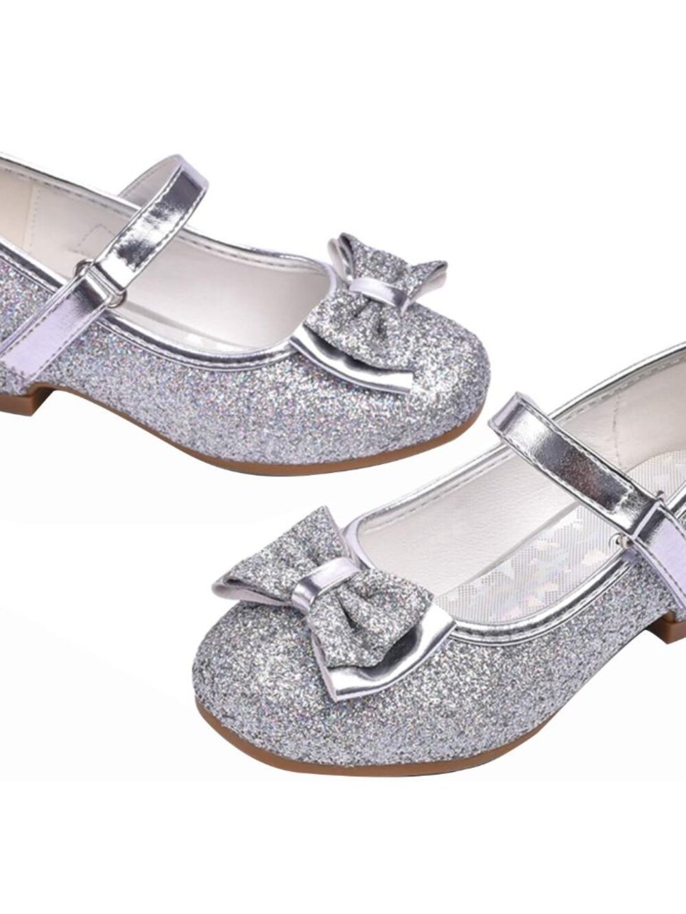 Girls Dress Shoes Glitter Princess Low Heels for Party